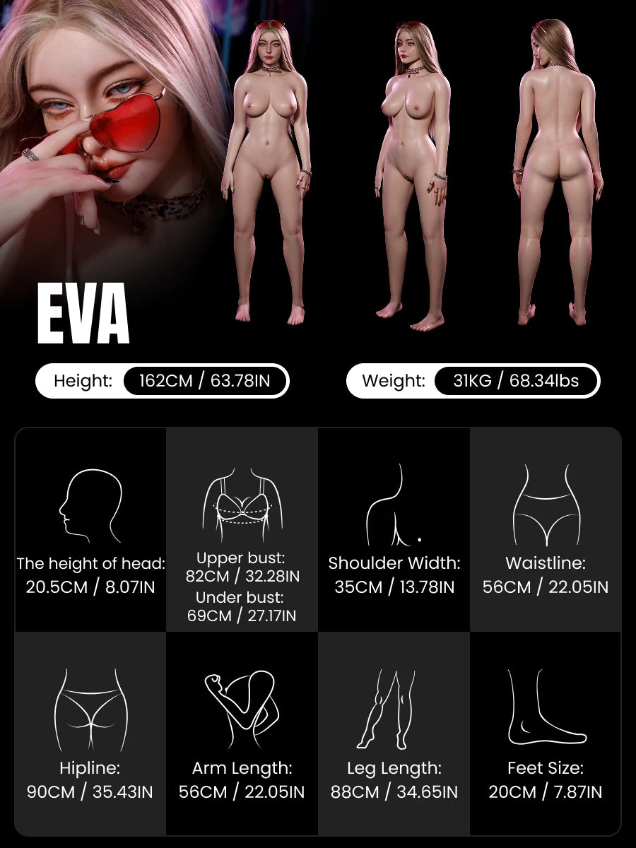 Image of Eva 162CM 31KG C-cup Ultra-Realistic Sex Doll