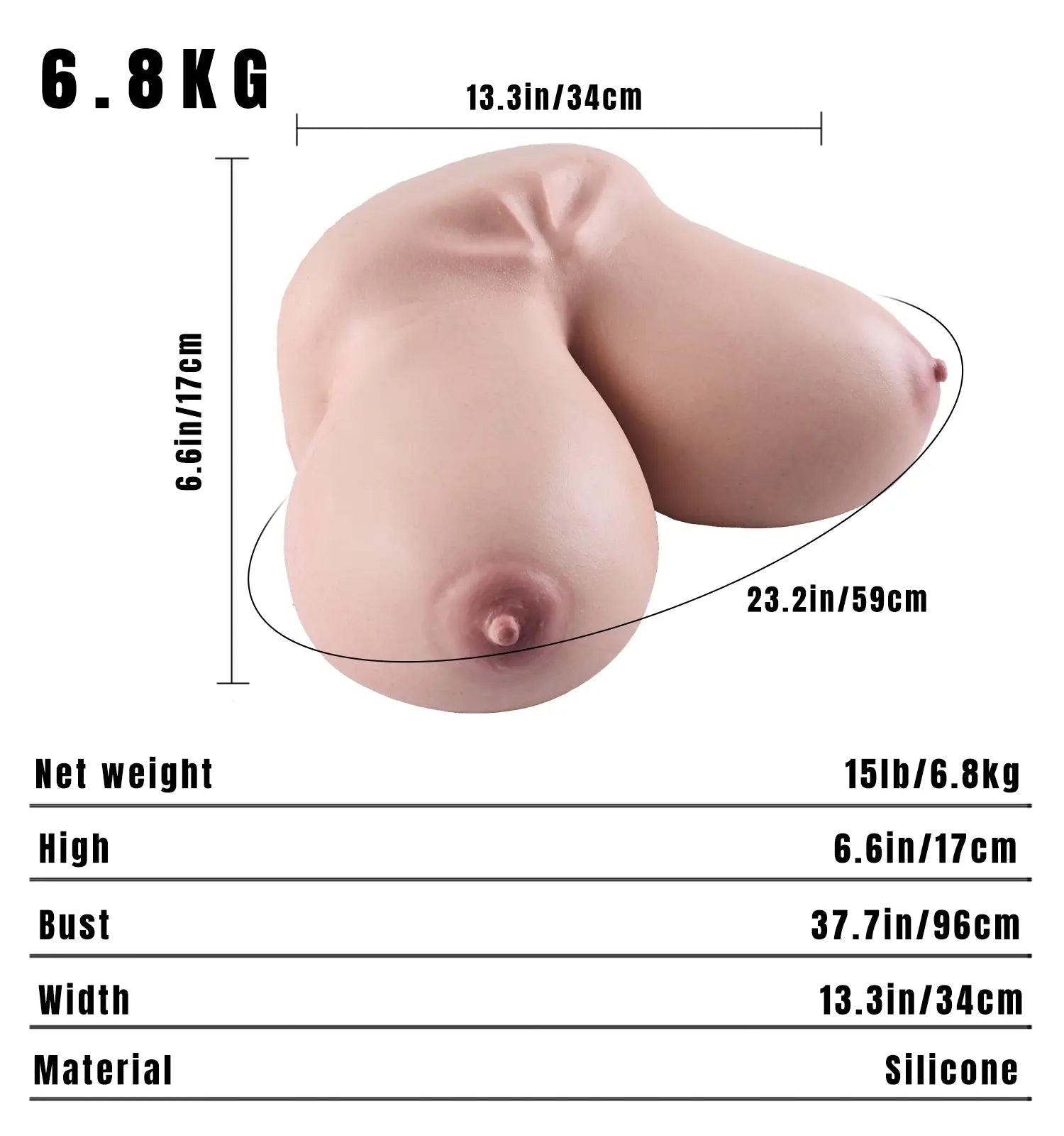Image of Leina:15.1LB Realistic Silicone Sex Torso Big Jiggly Boobs MRLDOLL