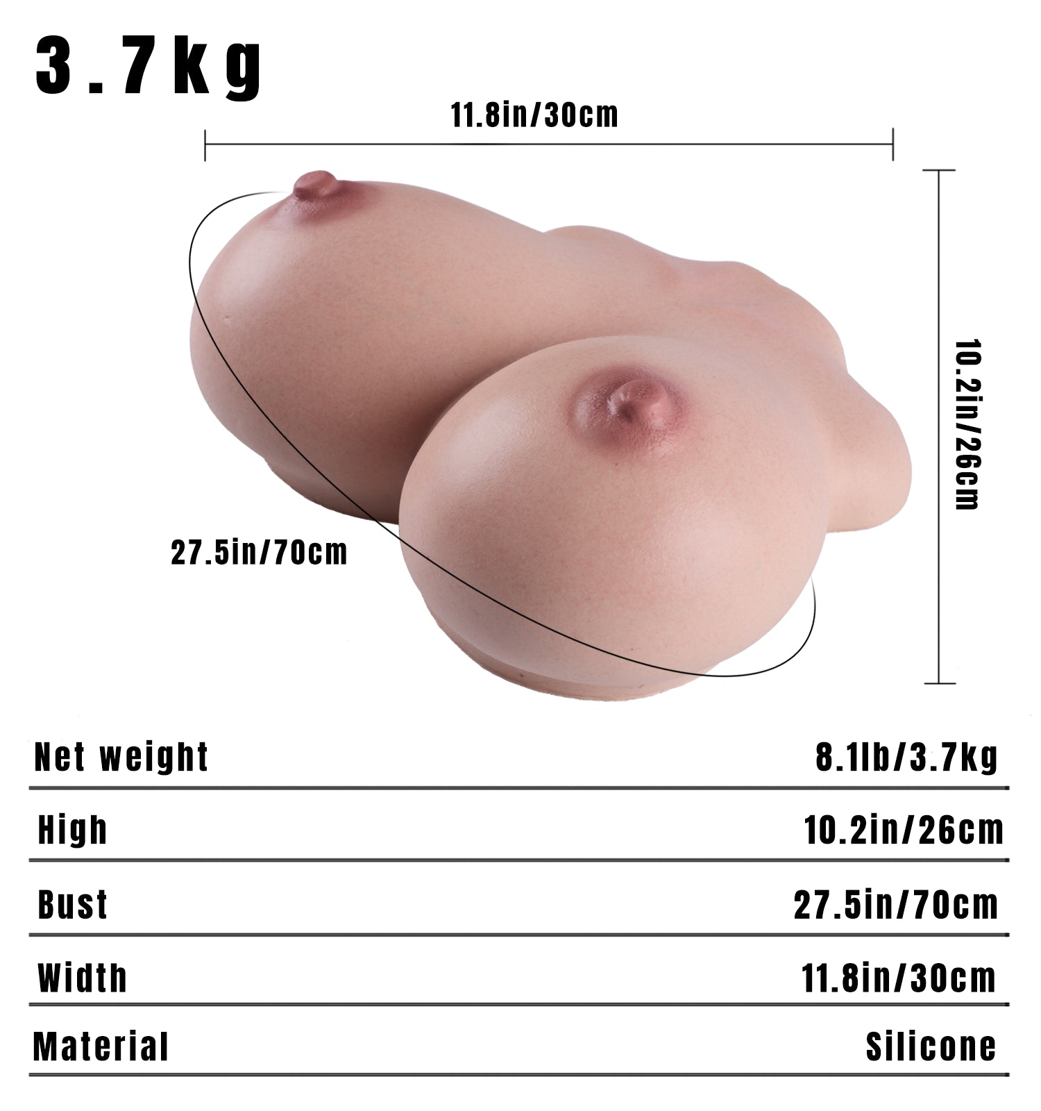 Freya：8.15LB Silicone Big Tits Milf Sex Torso