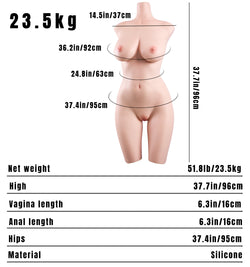 Image of Stella: 51.81LB Silicone Female Ultra Real Torso Sex Doll