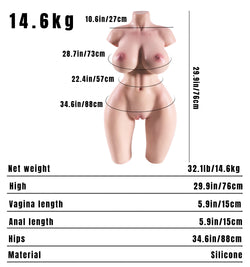 Image of Alina:20LB Ultra Realistic Sex Doll Female Torso With Sexy Pussy