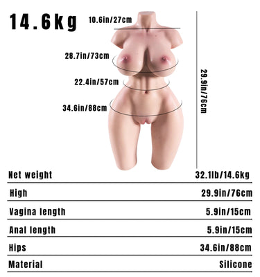 Alina:32LB Ultra Realistic Sex Doll Female Torso With Sexy Pussy MRLDOLL