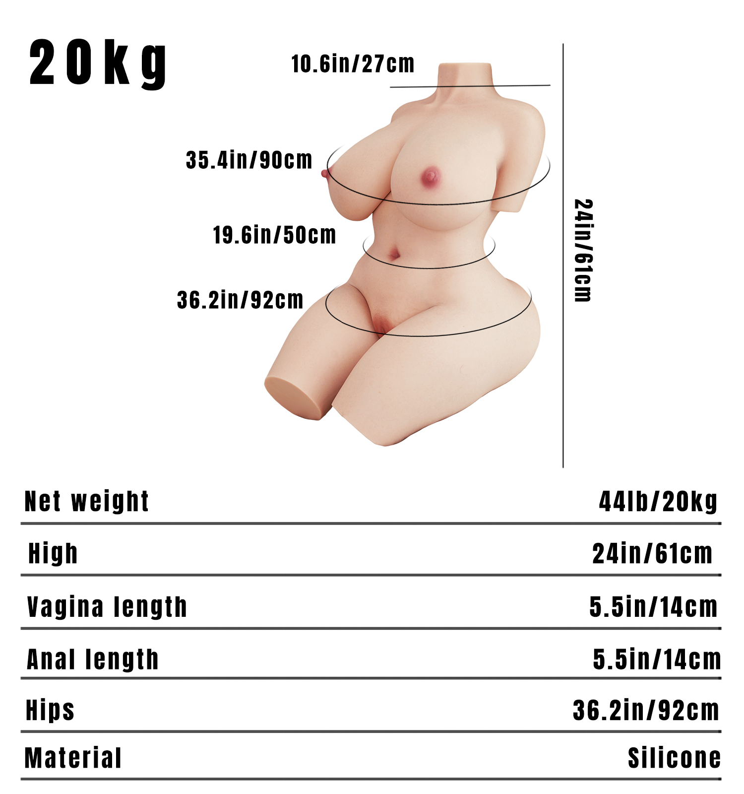Caroline:20KG Sex Torso Your Sensual Partner MRLDOLL
