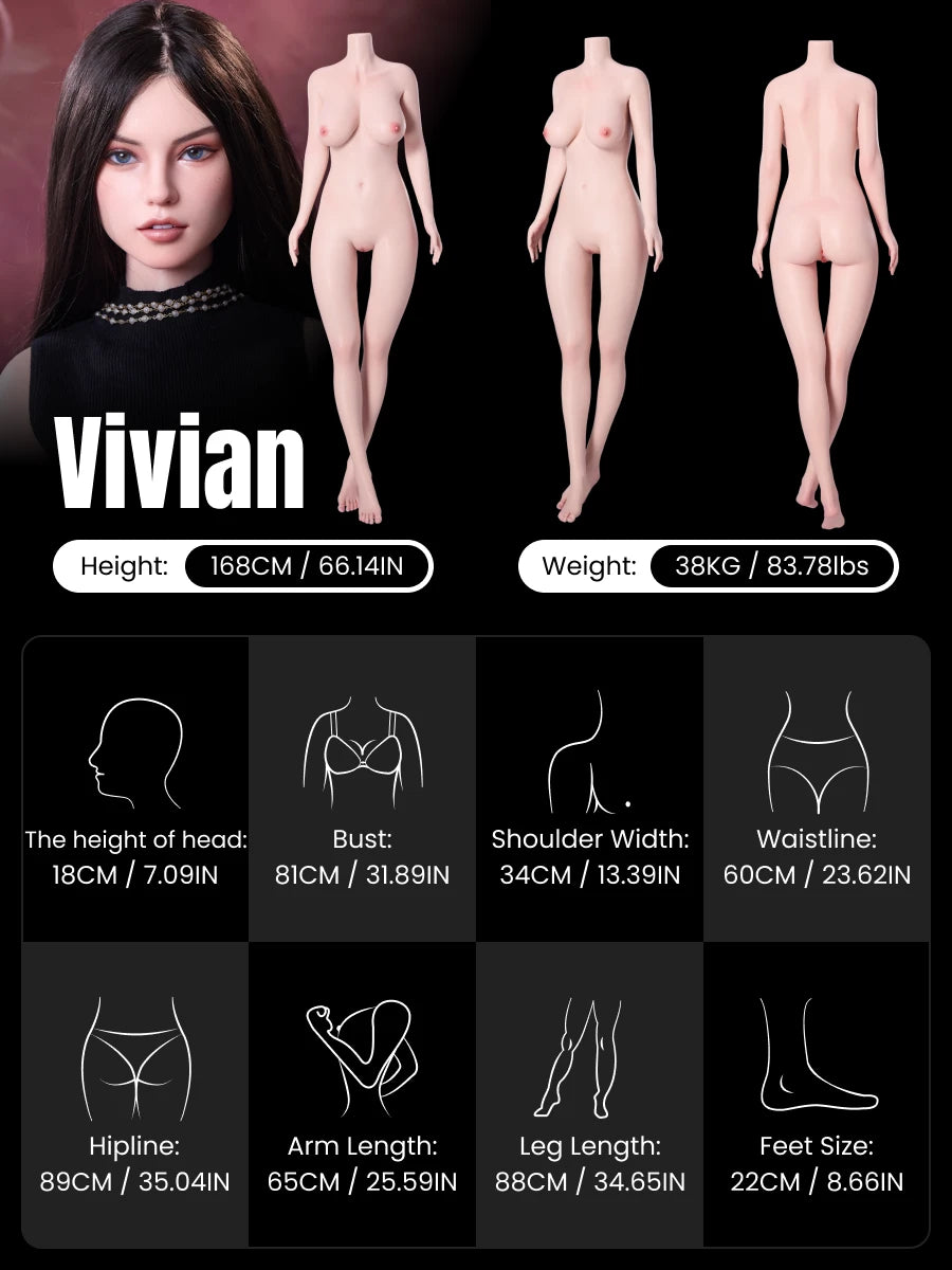 Image of Vivian 38kg 168cm Life Size Sex Doll