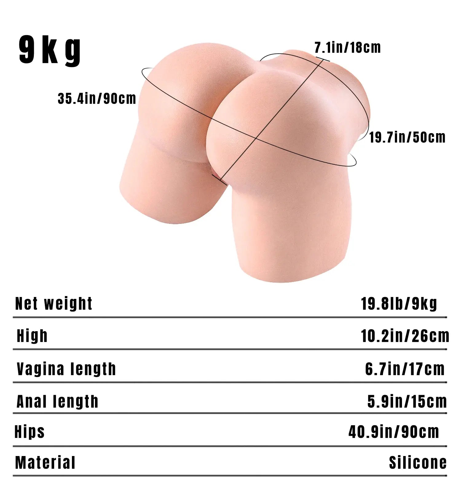 Image of Isabella:9.4KG Realistic Big Ass Sex Torso Sex Toy For Men MRLDOLL