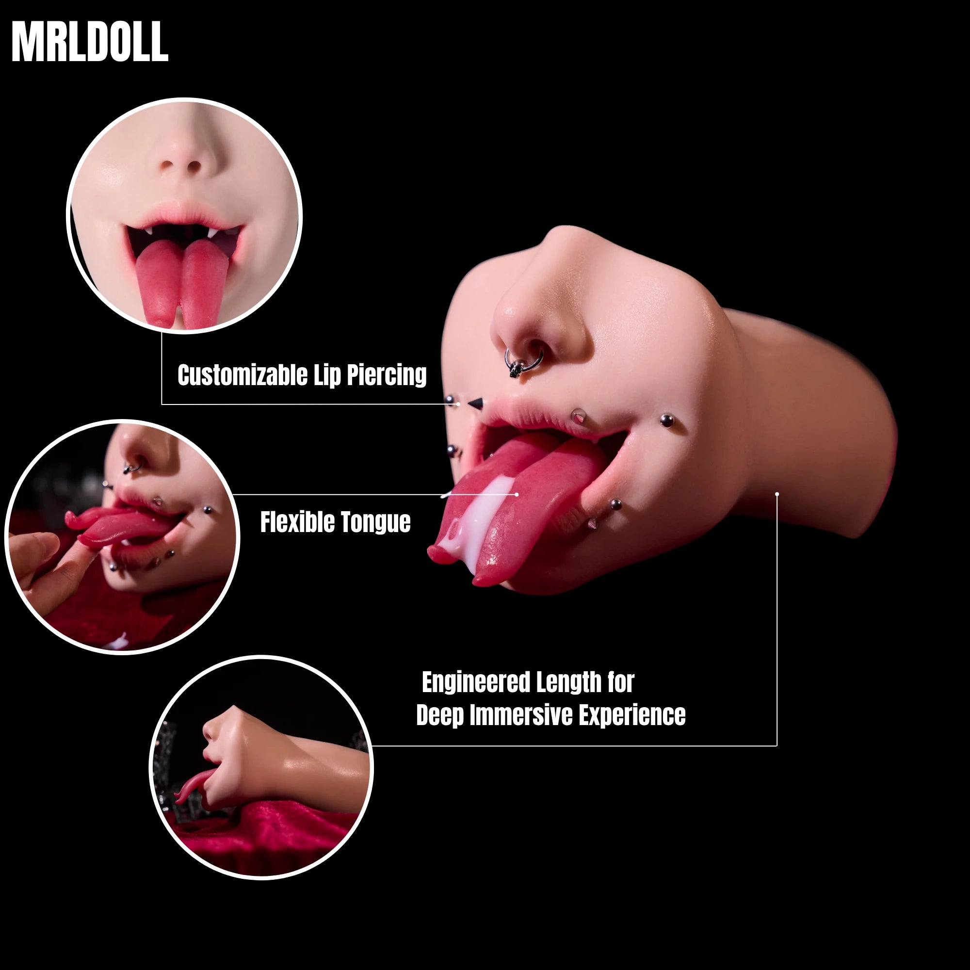 MRLDOLL Tamiko — силиконовый мастурбатор в форме рта — справочное изображение производителя