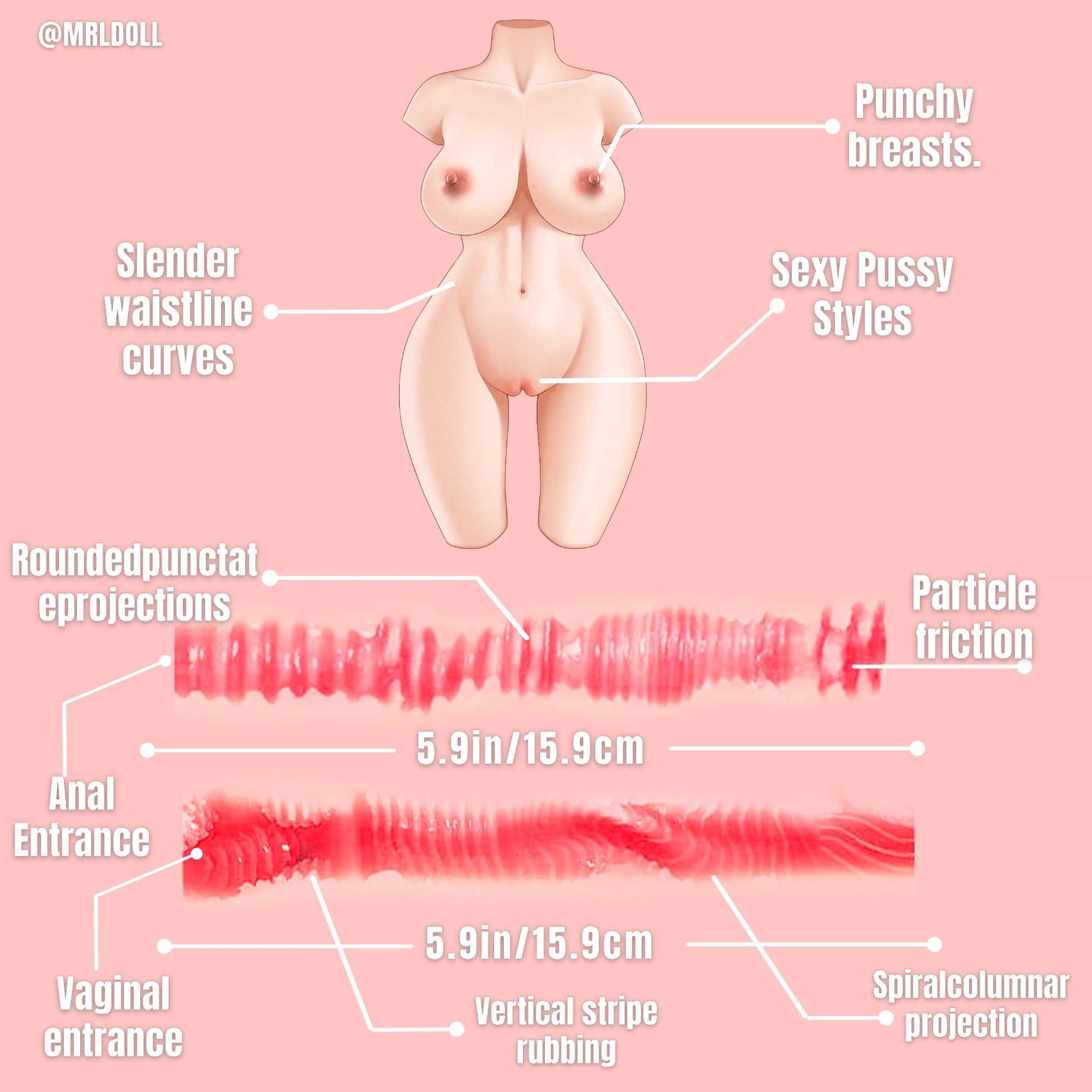 Alina:32LB Ultra Realistic Sex Doll Female Torso With Sexy Pussy MRLDOLL