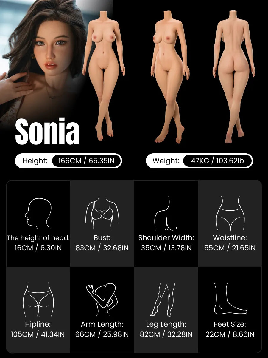Image of Sonia Hyper Realistic Life Size Sex Doll 166CM&45KG