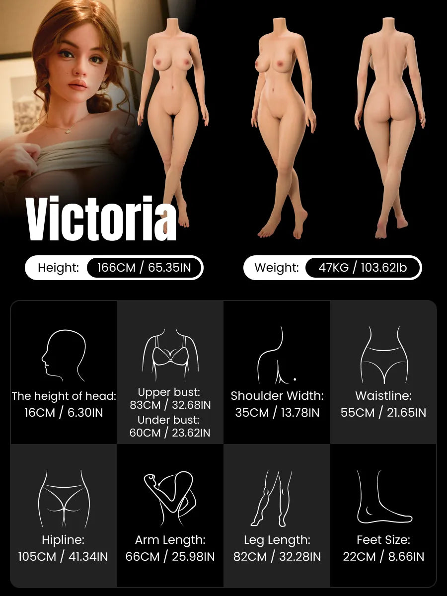 Image of Victoria Realistic Silicone Sex Doll 166CM&45KG