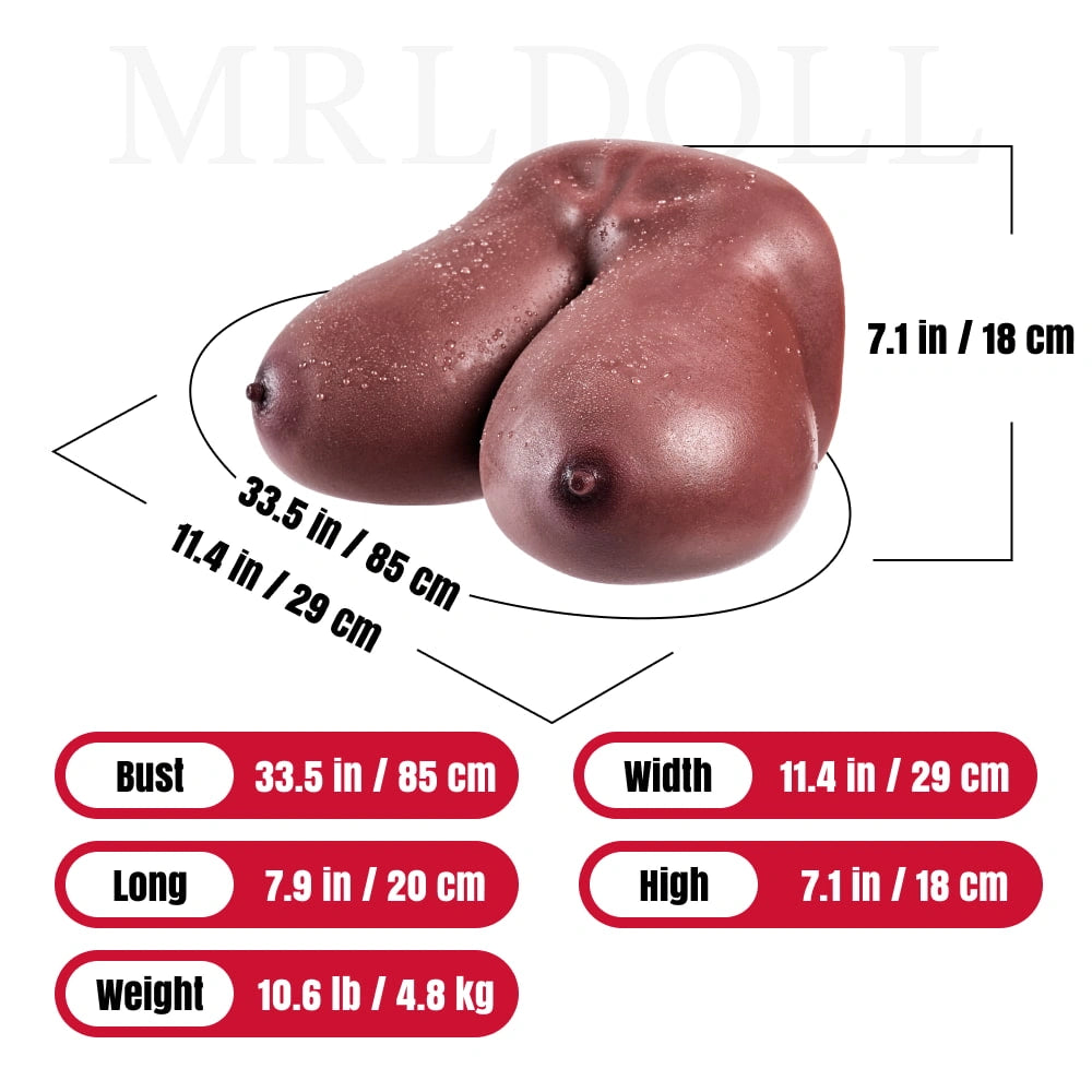 Maggie:4.8kg Super Soft Black Big Boob Silicone Sex Torso MRLDOLL