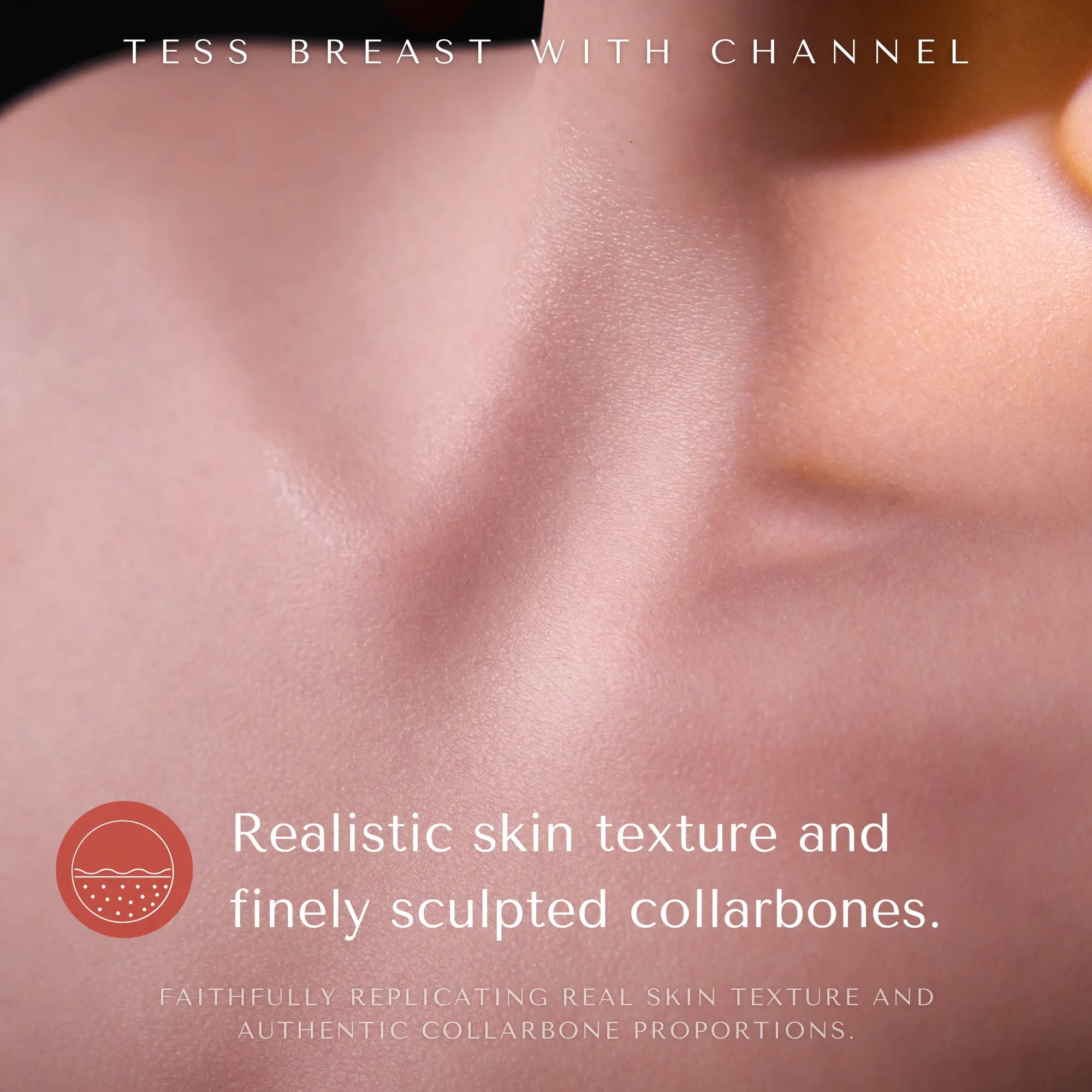 Image of Close-up of MRLDOLL Tess torso highlighting delicate collarbone detail and realistic skin texture