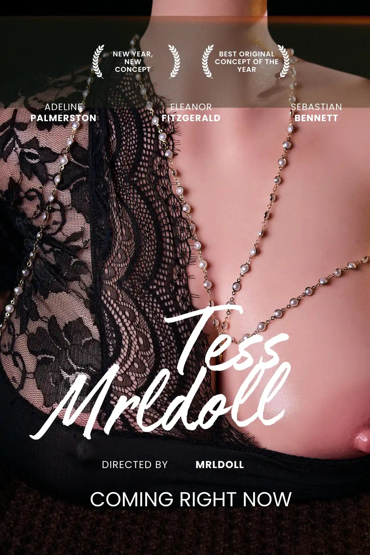 MRLDOLL Tess torso still display poster showcasing natural body curves, realistic skin texture, and elegant presentation