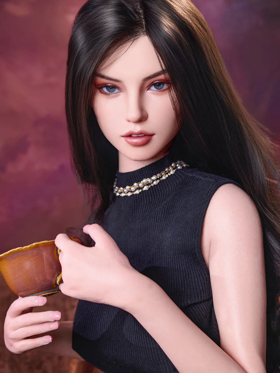 Image of elegant realistic silicone sex doll Vivian full body front view  